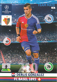 Derlis Gonzalez FC Basel 2014/15 Panini Champions League #78